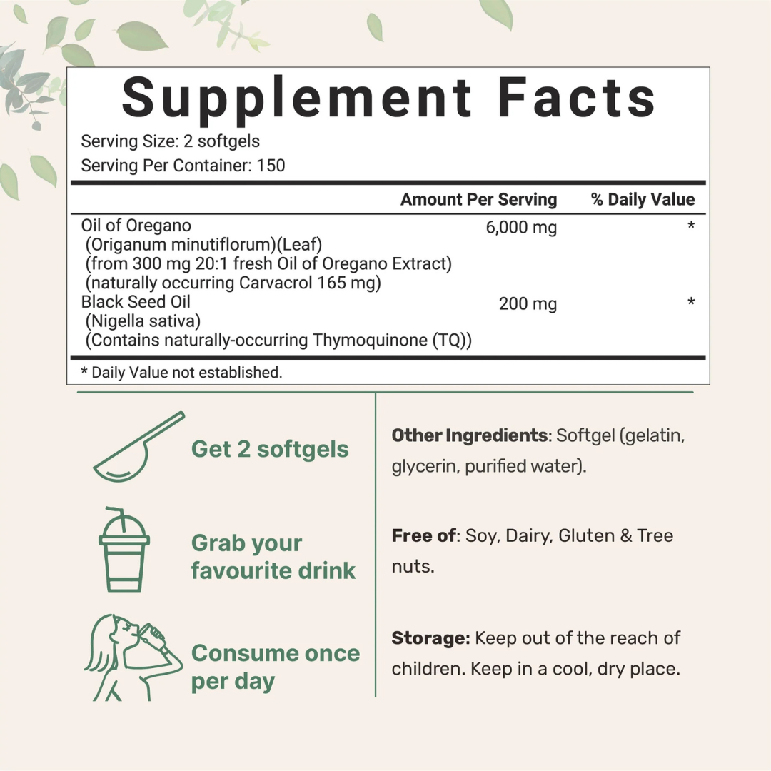 ImmunoHerb® Oregano + Black Seed, Immune Softgels